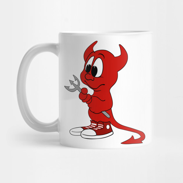 Cartoon devil holding pitchfork  devil emoji  mug  teepublic Cartoon devil holding pitchfork  devil emoji  mug  teepublic